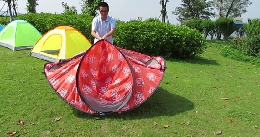 how to fold a pop up tent into a circle