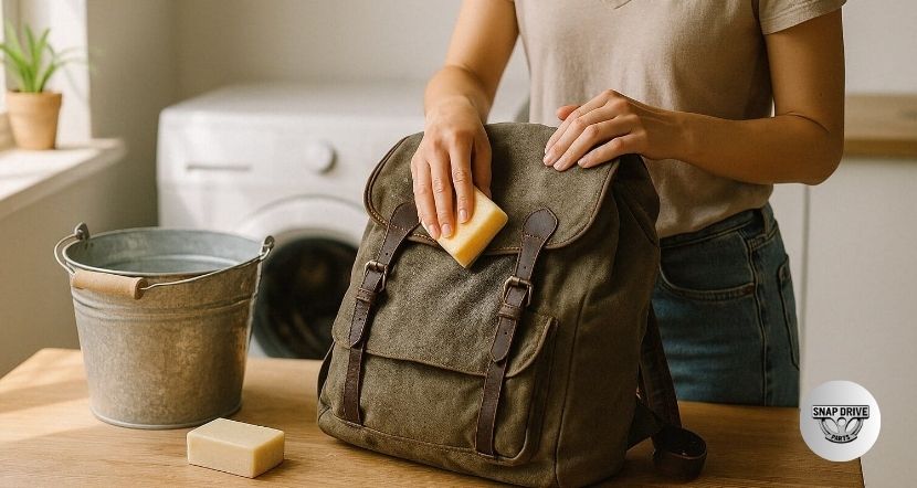 how to wash a backpack by hand